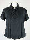 Black Short Sleeves Pleated Summer Blouse By Motivi Size S