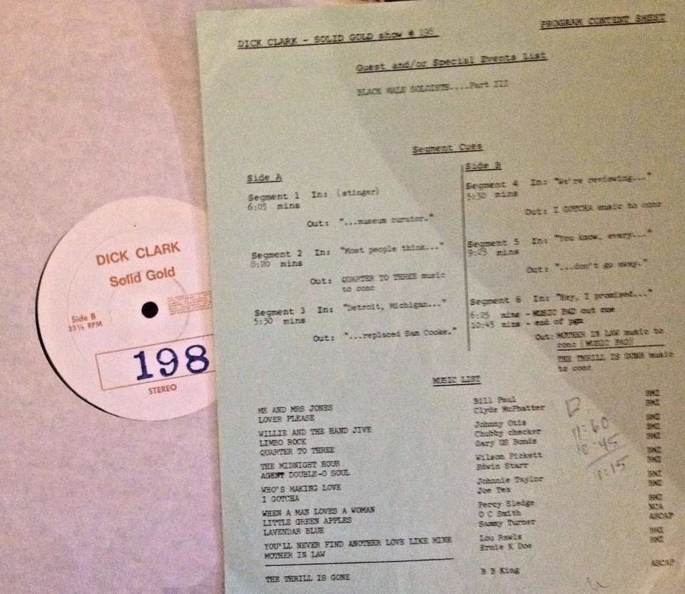 RADIO SHOW: DICK CLARK GOLD 198 TOP BLACK VOCALISTS 3 JOE TEX, BB KING,LOU RAWLS - Image 1 of 1