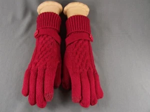 rojo Smart Tips teléfono pantalla táctil compatible cable tejido guantes de invierno para mujer - Imagen 1 de 4