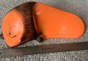Vintage Ceramic Lion Bank MCM Orange Lion - Picture 1 of 6