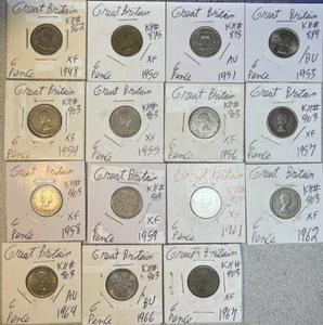 1948 - 1967 Great Britain Six 6 Pence Extra Fine XF - BU Condition 15 Coin Lot - Picture 1 of 18