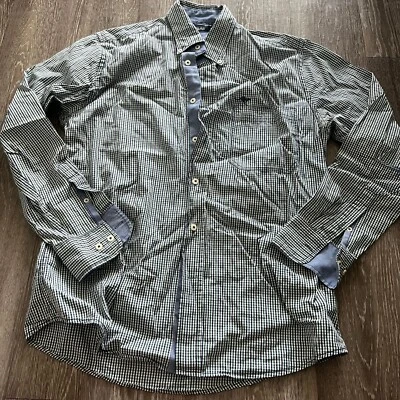 Sidewalk 格子格子衬衫女式小号纽扣长袖学院风办公室 — 第 1/4 张图片