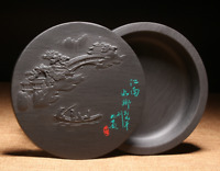Details about   Chinese Huizhou Ink Natural Original Stone Hand-carved Leaf Inkstone Inkslab 端砚