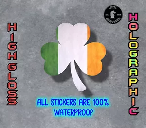 Irish Clover Waterproof Sticker Decal for Hard Hats, Water Bottles & Laptops - Picture 1 of 3