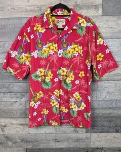 Hilo Hattie Hawaiihemd Herren Medium Rot Ukulele Kurzarm Urlaub Sommer - Bild 1 von 16