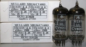 M8136 Mullard Made In England "O" Getter Amplitrex Tested Qty (2 Pcs) 1MP - Picture 1 of 8