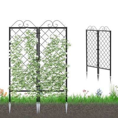 2 Pack Metal Garden Trellises for Climbing Plants, 53.5 Inch Tall Metal Fence... - Image 1 of 4