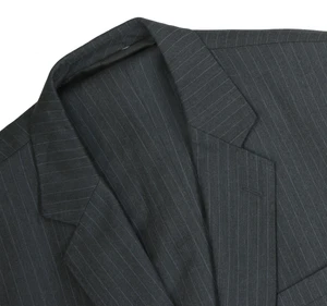 Traje de hombre 44 L x 36 a medida gris a rayas 100 % lana cirujano puños de trabajo - Imagen 1 de 21