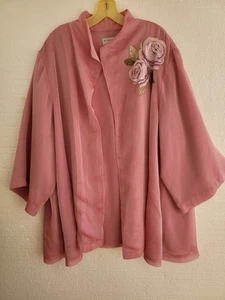 Victor Costa Blazer Damen 3X rosa Blumen vorne offen gefüttert - Bild 1 von 12