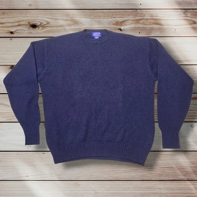 Pendleton 100% Pure Virgin Shetland Wool Crew Sweater Mens XL Navy Washable EUC - Image 1 of 4