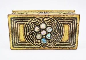 TIFFANY STUDIOS VERGOLDETE BRONZE ABALONE MUSTER BRIEFMARKENBOX um 1910 - 1158 - Bild 1 von 11