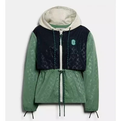 🆕️ $450 Coach Signature Sporty Hooded Jacket Waterproof Parka Medium Hiking - Image 1 of 4