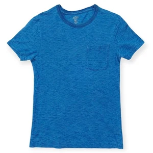 J. Camiseta Crew Indigo Knit Goods Para Hombre XS Slub Algodón Hilos Bolsillo Puntada Única - Imagen 1 de 10