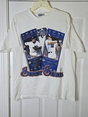 Camiseta De Colección New York Yankees Mets Subway Series Grande Jeter Piazza MLB 2000 Foto 1 de 4