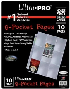 Ultra PRO 9-Pocket Retail Page for Standard Size Cards, 10 Pages - Picture 1 of 4