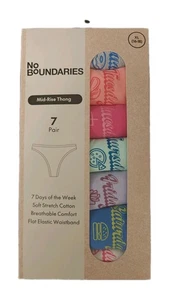 No Boundaries XL mittelhoher Tanga Höschen 7 Paar 7 Tage der Woche Paket - Bild 1 von 2