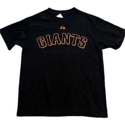 MLB San Francisco Giants Majestic Buster Posey Juvenil Pequeña Camiseta Negra Foto 1 de 4