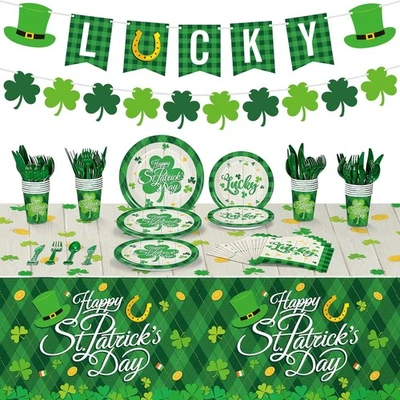 Geyee 172 Pcs St Patricks Day Party Supplies Serves 24, Includes Green  - Image 1 of 4