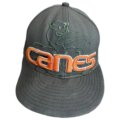 Miami Hurricanes Hat Cap Canes Green Distressed Size 7 New Era 59 - Image 1 of 4