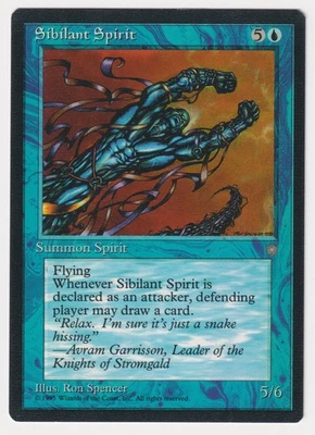 Dark Print Sibilant Spirit LP Ice Age 1995 WOTC MTG Magic Misprint Vintage Rare! - Image 1 of 2