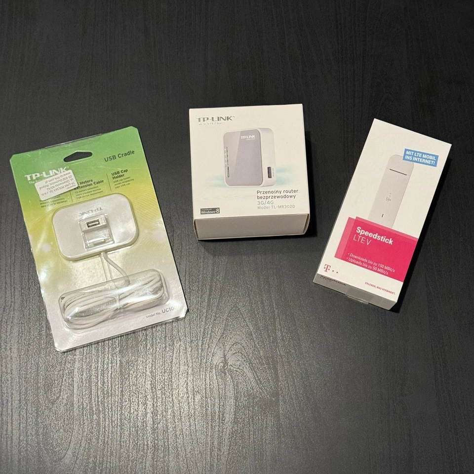 TP-LINK TL-MR3020 WIFI Router, inkl. LTE-Stick und USB-Stick Stand - Bild 1 von 4