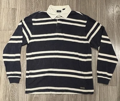 Camisa de Rugby IZOD Para Hombre Grande Azul Blanco Bloque de Color De Colección Y2K Foto 1 de 3