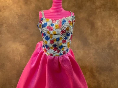 Mattel Barbie Doll Clothes Multi Color Gown Long Dress & Shoes Set Lot - Image 1 of 4