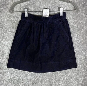 J Crew Crewcuts Corduroy Pull On Skirt Girls Size 8 Blue Pleated Pockets NWT - Picture 1 of 11