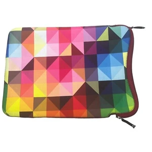 Laptop Sleeve Pouch Macbook Bright Rainbow Kaleidoscope Neoprene 16" x 12" IE - Picture 1 of 9