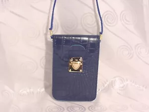 MODE TASCHE CROSSBODY VEGAN LEDER #BLAU MIT TÜRKISFARBENEM FUTTER #322252-300 - Bild 1 von 1