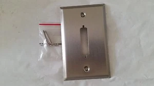 DB25 RS232 STAINLESS STEEL BRUSHED METAL SINGLE GANG WALL PLATE LOT OF 5PC - Picture 1 of 1