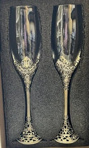 Olivia Riegel Celebration Flute Set of 2 PERFECT FOR BRIDE/GROOM Used - Picture 1 of 19
