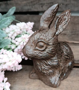 ❤️Niedlicher Hase Osterhase Gusseisen Rost Vintage Garten Ostern Landhaus ❤️ - Bild 1 von 4