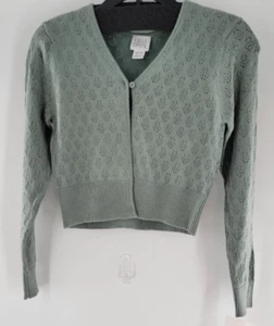 NWT Girls M (7/8) Falls Creek Mint Green Long Sleeve Cardigan Sweater - Picture 1 of 4