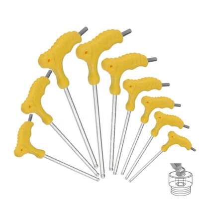 Ball End T-Handle Hex Key 2mm-14mm Hexagon Keys Metric Allen Allan Wrench CR-V - Image 1 of 4