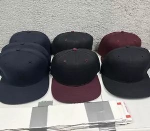 Vintage New Era Fitted Size 6 3/4 Blank Pro Model Hat USA Baseball Cap Lot of 7 - Picture 1 of 9