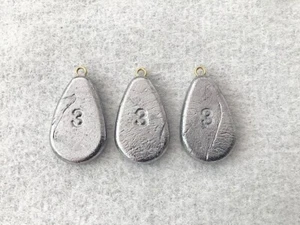 12 No Roll Sinkers 3 oz w/Brass Eye Top Grade Lead Fishing Weights Free Shipping - Picture 1 of 1