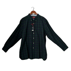 Camisa Cremieux Abotonada Hombres XXL Cazador Verde Tartán Cuadros Algodón Supima Nueva con Etiquetas - Imagen 1 de 12