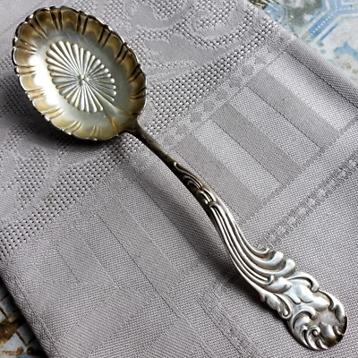 FRANK WHITING MARQUISE 1889 Vintage Sterling Silver 5.5" Sugar Shell Spoon Salt - Image 1 of 4