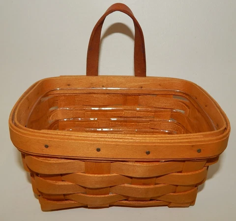 2000 Longaberger Hanging Mail Key Basket Leather Strap Hanger & Protector Cover