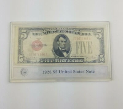 $5 1928 Red Seal Federal Reserve Note Certified By PCS Stamps&Coins - Image 1 of 4