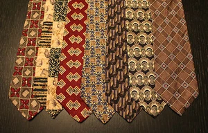 Lote de 7 NUEVAS Corbatas de Diseñador Geoffrey Beene con Patrones LD003 - Imagen 1 de 3