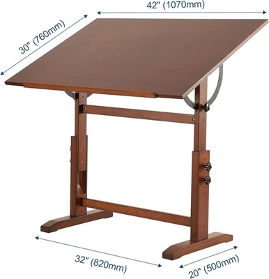 Extra-Large Drawing Table with Adjustable Height & Angle for Art Studio, 30"x42" - Image 1 of 4