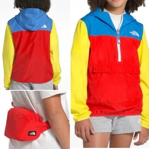The North Face Youth Fanorak Windwall Unisex Jacket Red, Yellow & Blue Sz XL - Picture 1 of 21