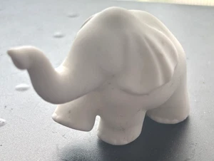 1980 Hallmark Ceramic Bisque Mini Elephant Figurine Good Luck 1.5" Tall No Box - Picture 1 of 4