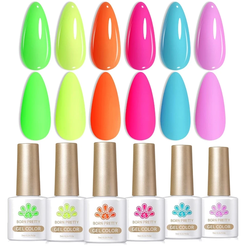UV Nagellack Neon Gelset 6 Farben Leuchtend Sommer - Bild 1 von 1