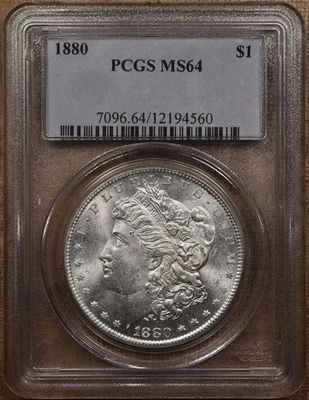1880 Morgan Silver Dollar PCGS MS64-VAM 50A Doubled Lips Counterclash - Image 1 of 4
