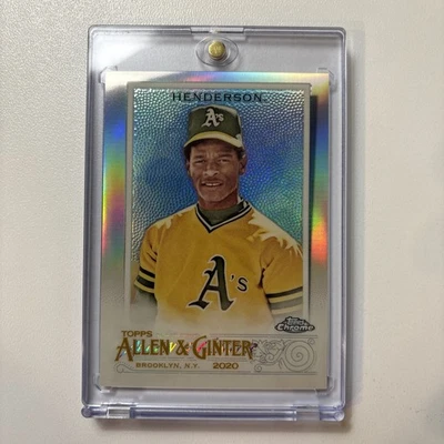 2020 Topps Allen & Ginter Chrome - Rickey Henderson #35 refrator - Oakland A’s - Imagem 1 de 4