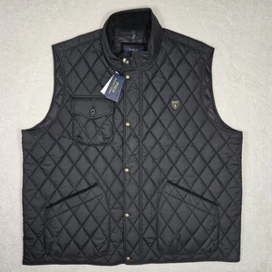 $248 Polo Ralph Lauren The Beaton Black Quilted Utility Vest Big & Tall Mens 4XB - Picture 1 of 10