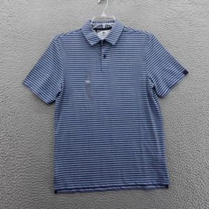 VRST Slub Stripe Polo Shirt Small Blue Mens Golf Moisture Wicking Stretch NWT - Picture 1 of 12